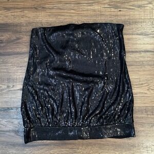 RW CO Black Sequins Tube Top Womens XS Y2K 2000s Coquette Going Out‎ Party Club